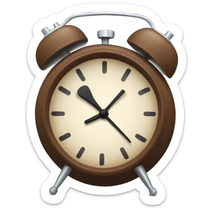 Brown alarm clock sticker