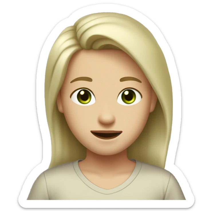 boy and girl with dirty-blond hair and light green eyes and light skin. Boy is wearing light khaki t shirt. Boy has a short mustache and fresh haircut. Girl is wearing off shoulders black top and she has long hair. Boy is taller than girl. sticker