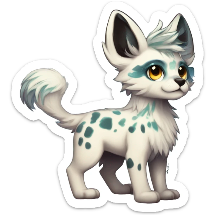 Cool cute Kawaii edgy fantasy shiny animal  fursona Fionbri by griffsnuff & LiLaiRa & Falvie full body sticker