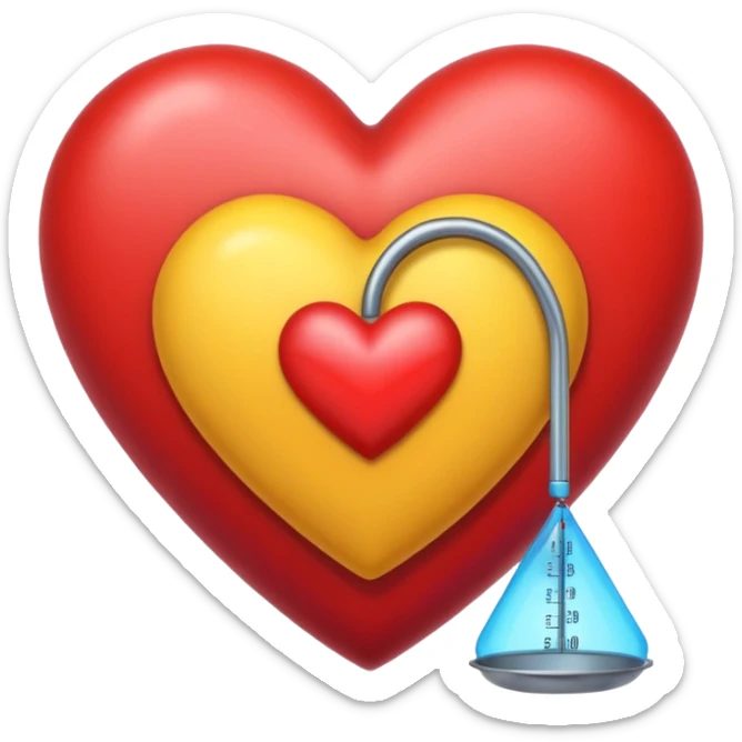 emoji of a heart and scale together, symbolizing BMI and health sticker