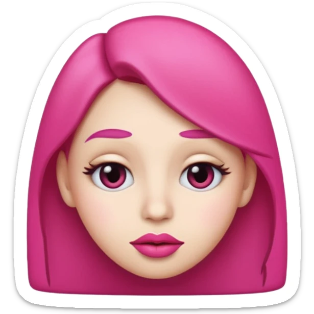 I want an emoji with the eyes looking to the side and with big pink lips and a judgemental face sticker