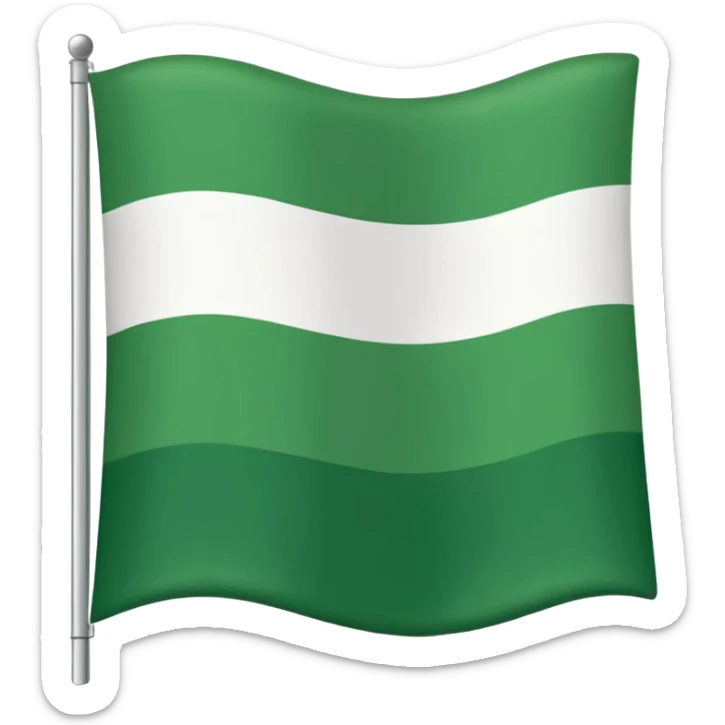 bandera con solo tres franjas horizontales de la misma anchura: verde (superior), blanca (centro), verde (inferior). Misma imagen, franja blanca sin esfera. sticker