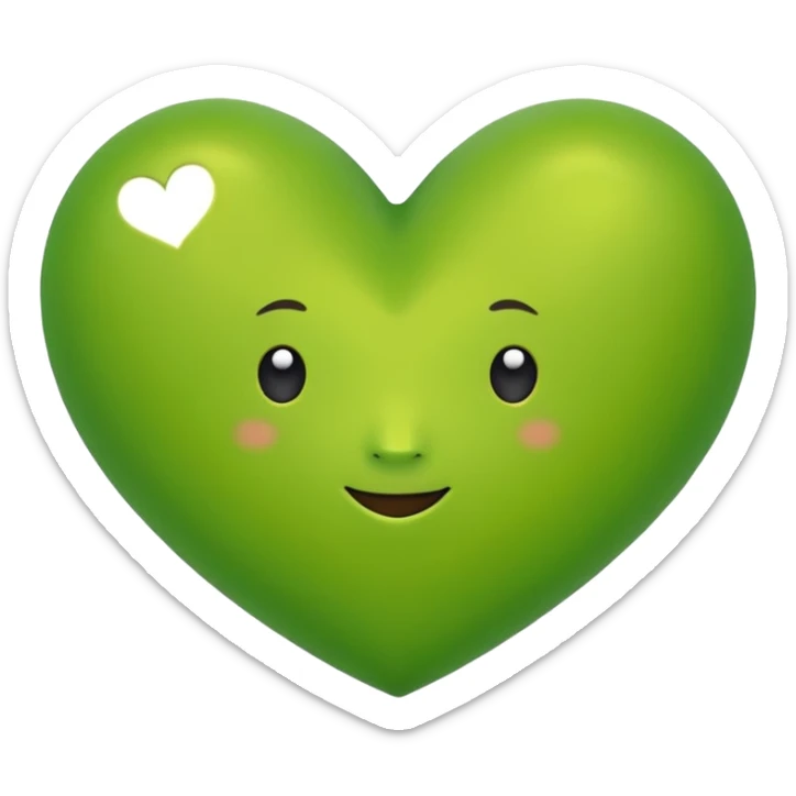 Un corazón de color verde lima sin ninguna decoración y no agregues caras  sticker