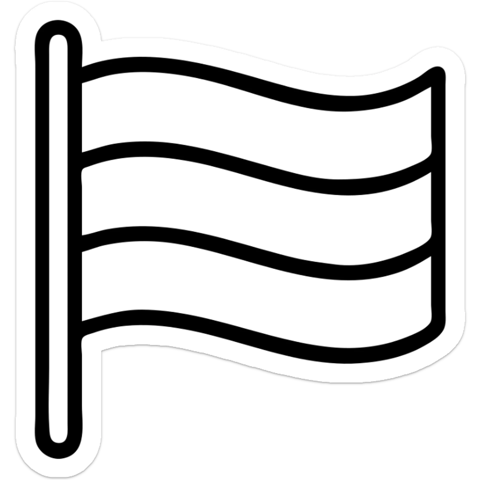 minimalist icon of the German flag, dark gray with gray outline sticker