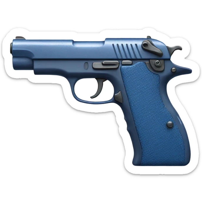 Blue gun sticker