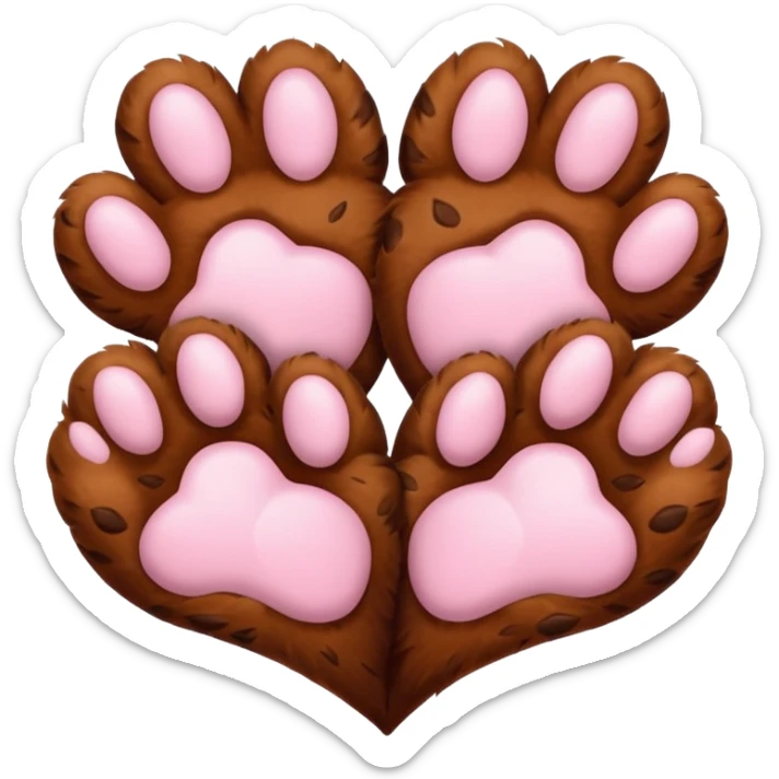 two big puppy paw prints forming a heart shape in the center sticker