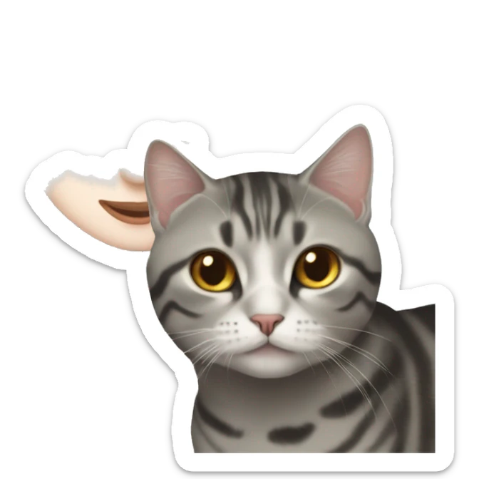 American shorthair cat with white hijabi girl sticker