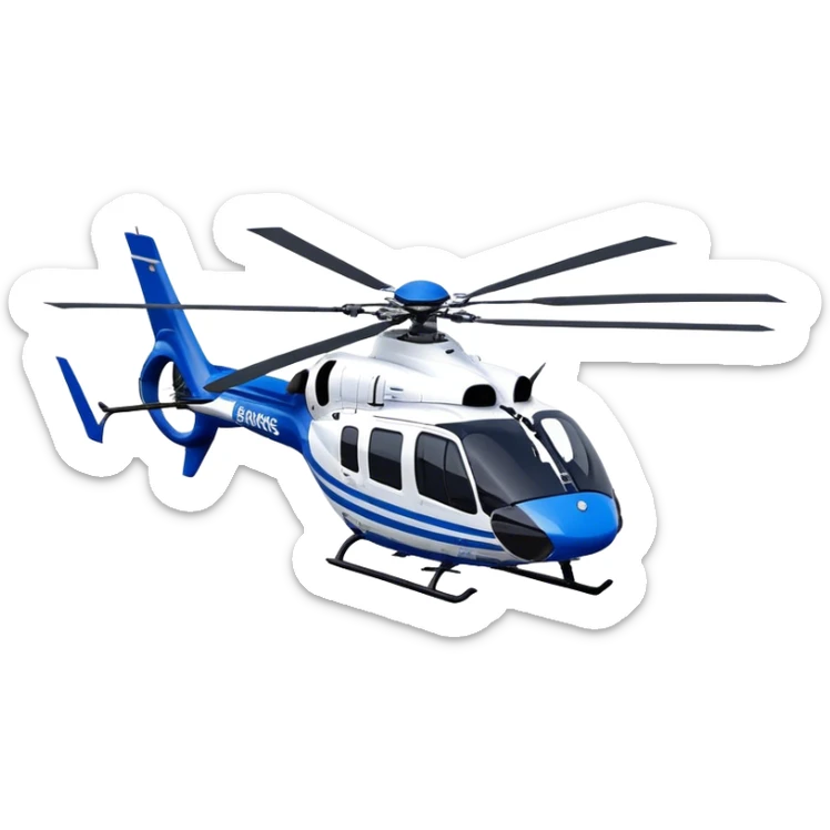 Eurocopter EC135 - Airbus Helicopters (Model Year: 2020) (Iconic colour: Blue and white) sticker