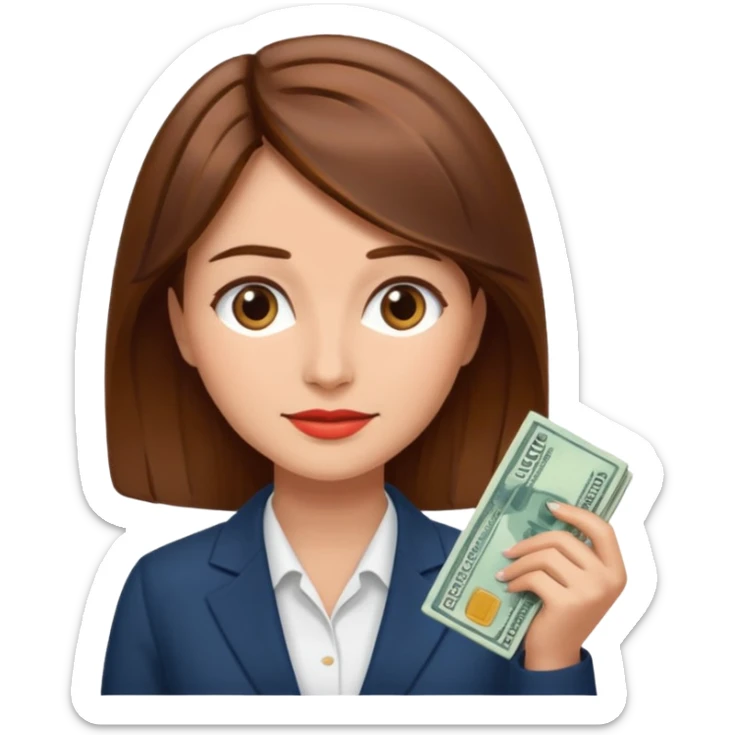 economist woman, brown hair, finance sticker