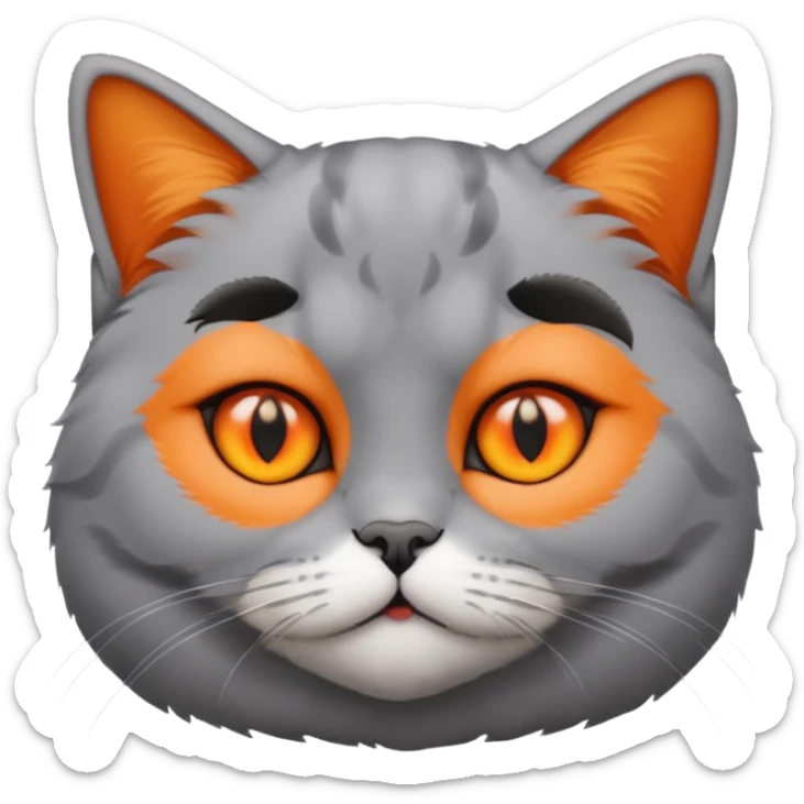make british shorthair emoji's, female, grey furr, orange eyes sticker