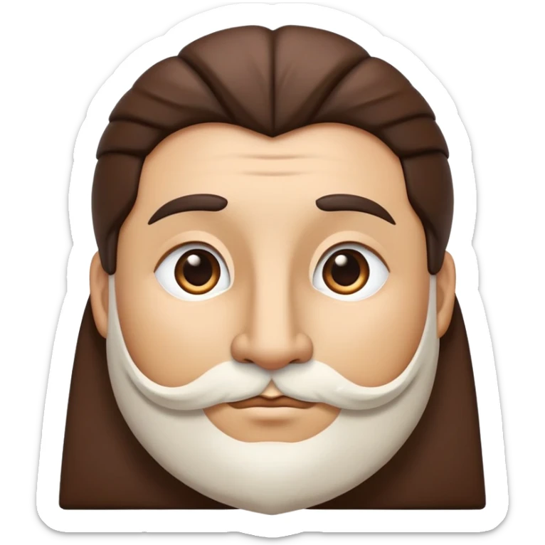 cinematic-noble-brown-and-white-co-portrait-emoji,-poised-and-regal,-with-a-large,-sturdy-build-and-a-beautifully-patterned-hide-of-rich-brown-accented-by-crisp-white-patches,-deep-set-soulful-brown-eyes,-simplified-yet-sharp-and-sophisticated sticker