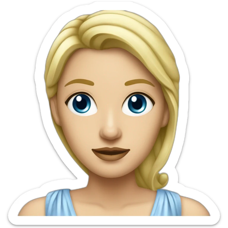 une femme blonde aux yeux bleus avec une robe d'avocate sticker