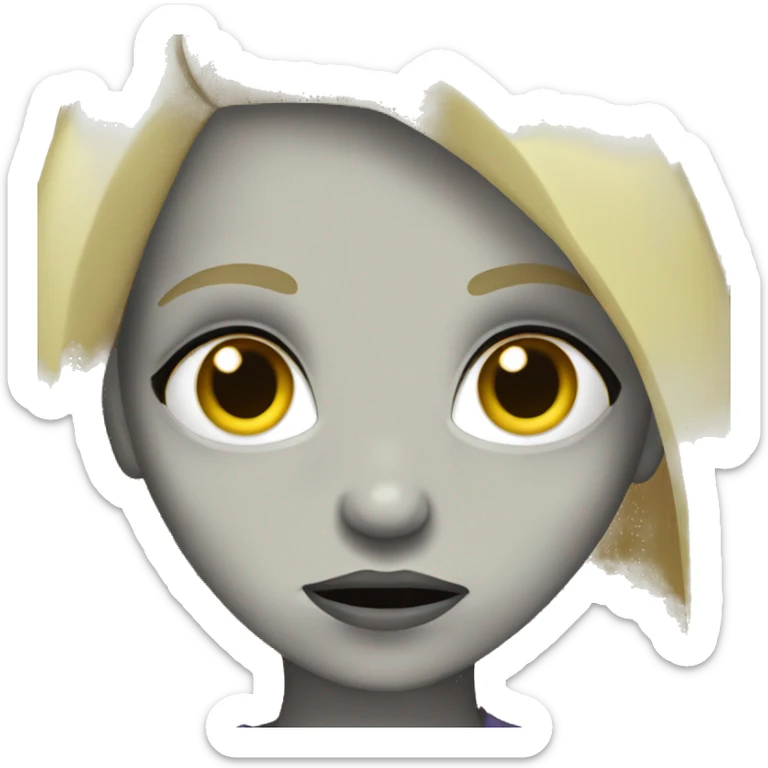 zombie girl with blonde hair and headpohones sticker