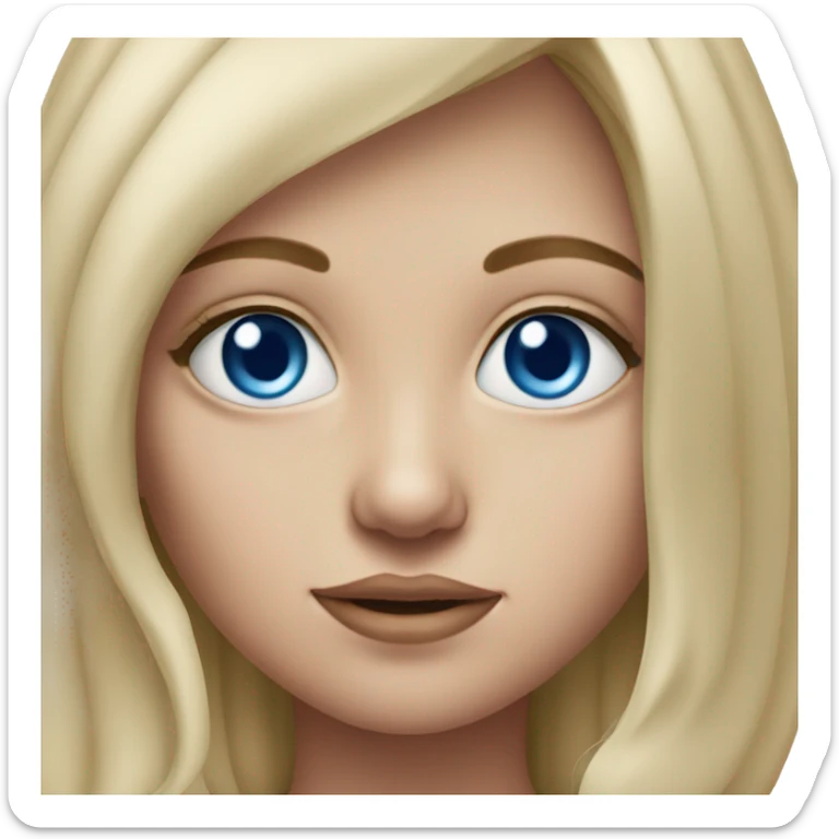 realistic portrait of girl blue eyes sticker