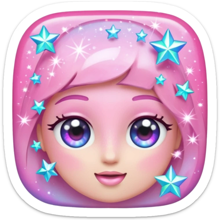 The glittering flashes of sparkles of pink color sticker