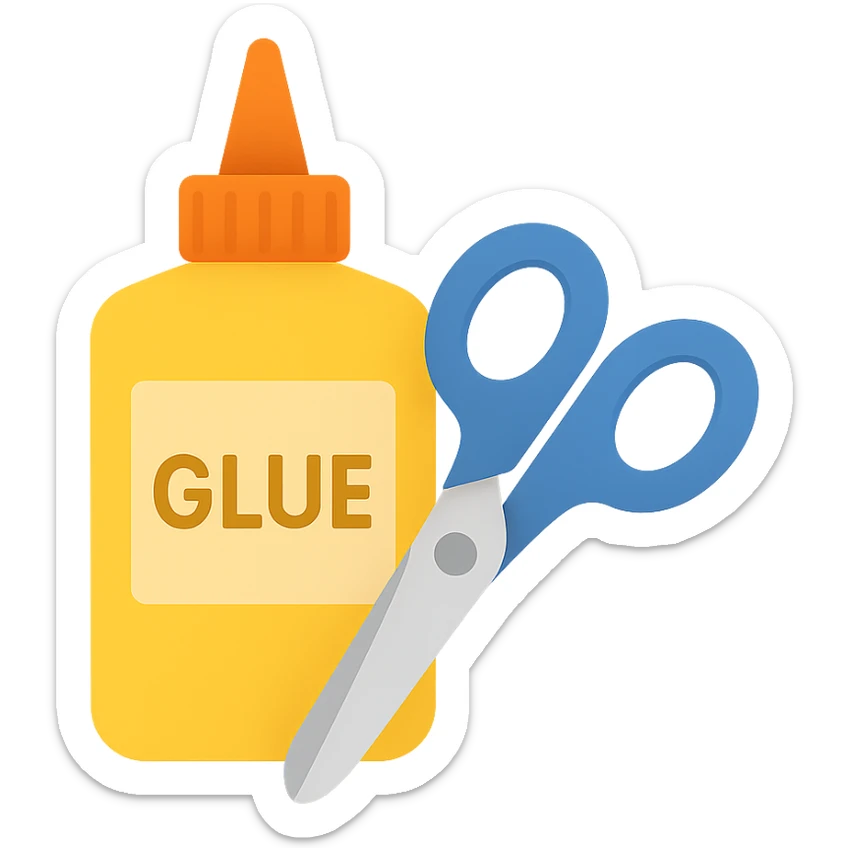 craft glue and scissors sticker