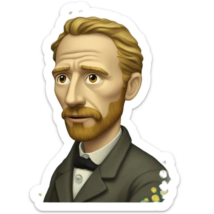 A picture of kell mercer in the style of van gogh sticker