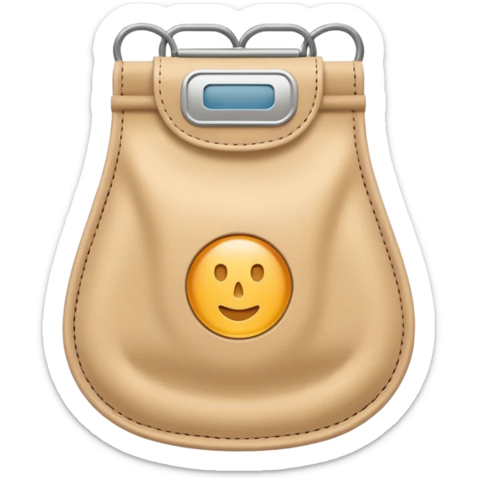 ostomy bag in beige with a circle in the middle. no liquids or smileys. just material sticker