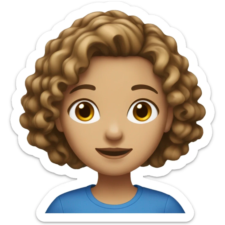 Medium light brown with french hair and a blue top girl sticker