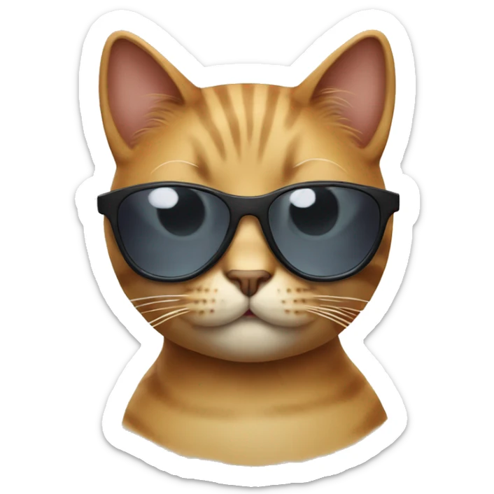 Cat with sunglasses sticker