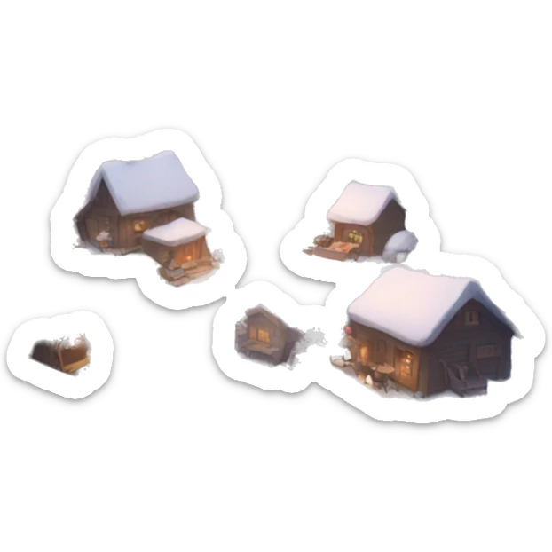 Cozy valley of snow sticker