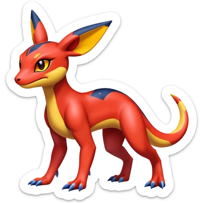 Cute Shiny Guilmon-Quilava-Salandit-Umbreon-Fakémon-hybrid-creature (full body)  sticker