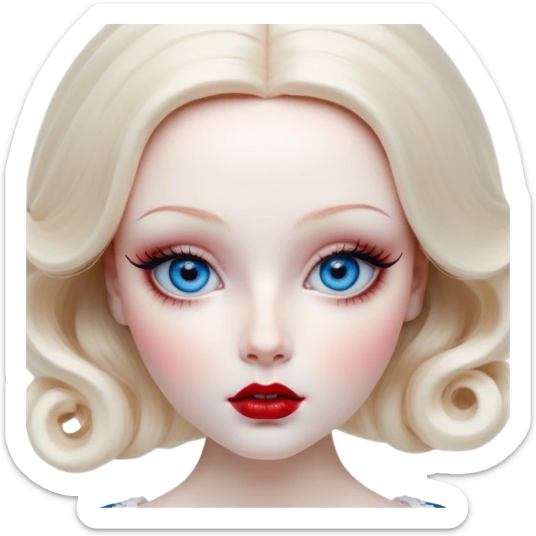 porcelain doll skin, large blue eyes with long lashes, fine details, olivia culpo as milady de winter, jinyoung shin art, refined nose, scarlet, dim light, by Maude Kaufman Eggemeyer, great digital art with details, by Scott Samuel Summers, ad image, ori and the blind, stunningly realistic sticker