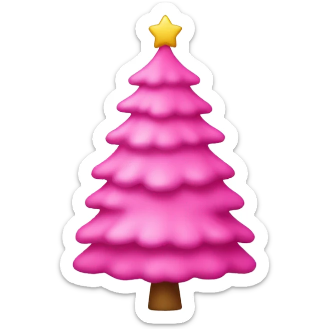 pink christmas tree sticker