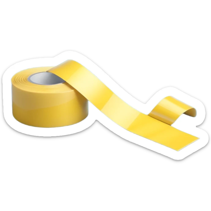 3D render of Yellow Tape, forensic investigation aesthetic, sterile clinical lighting, cool blue undertones, sharp high-contrast details, professional clean look, Apple emoji style, isolated on white background --v 6.0 sticker
