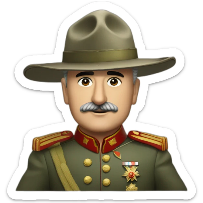 General Francisco Franco saludando, con el valle de los caidos de fondo y sin ningun tipo de sombrero sticker