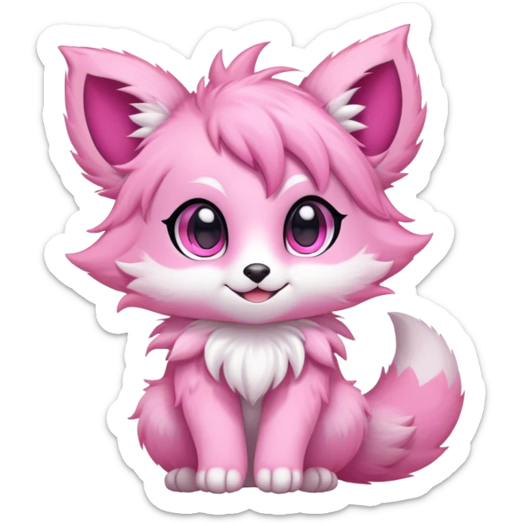 Kawaii bright fantasy ethereal anthro fursona Fakemon sticker