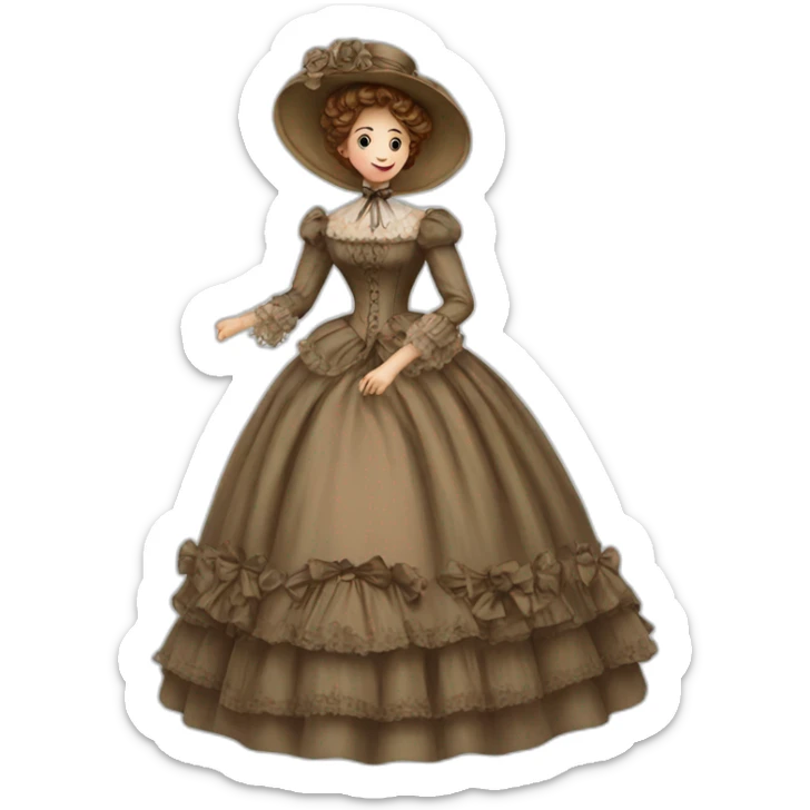 woman dress victorian sticker