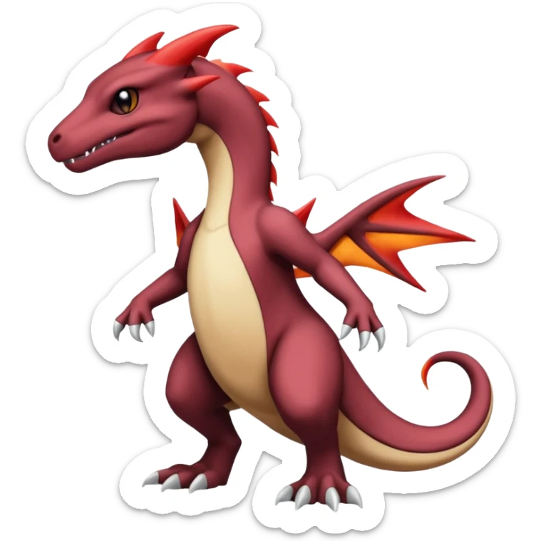 Black and magmatic Salazzle-Cubone-Salandit-Charmeleon-fusion (full body) sticker