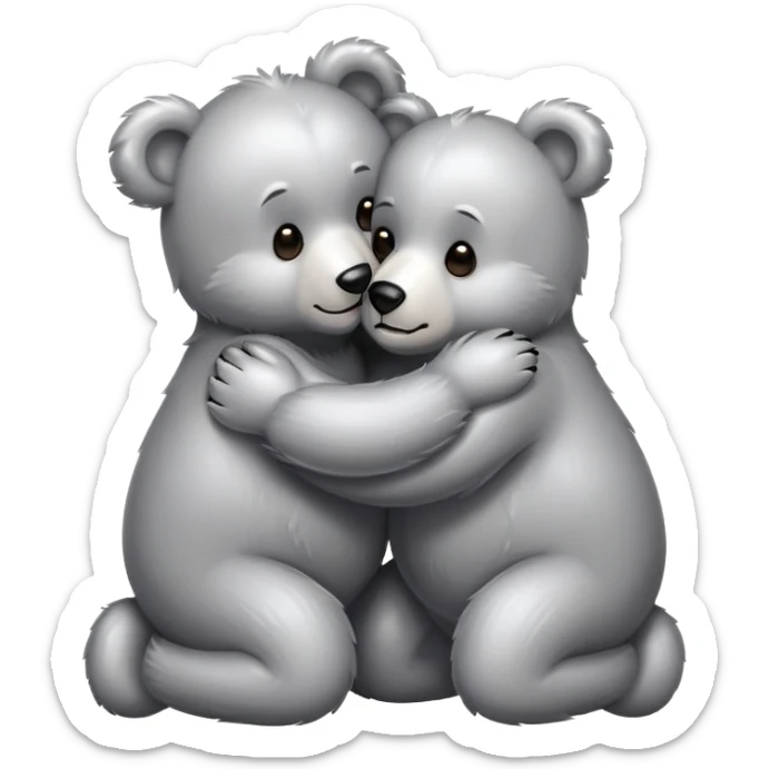 Cute bears silver like friends sticker