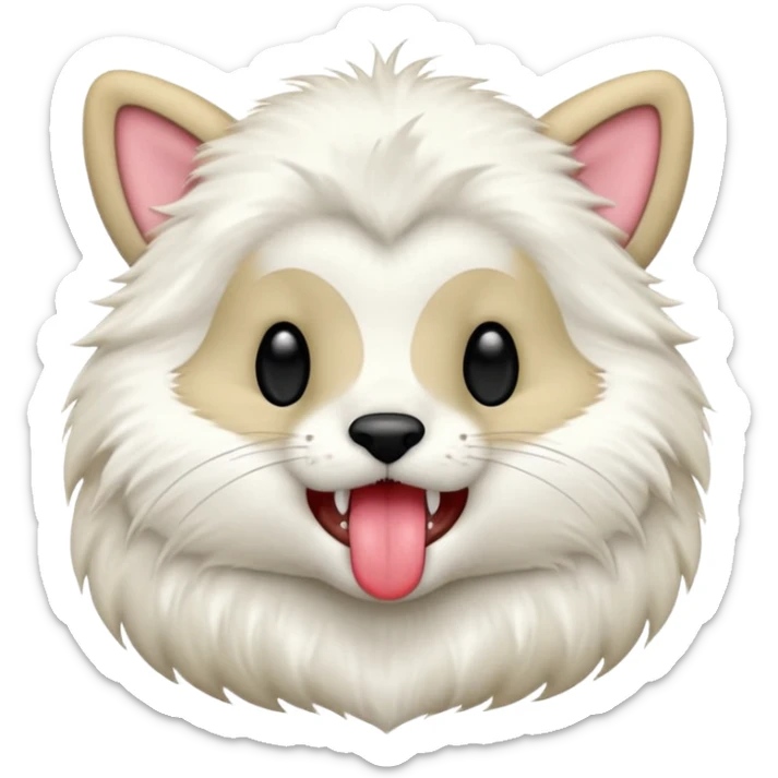 A thrumbo from the game rimworld. Front view, sticks the tongue out and licks. animated sticker