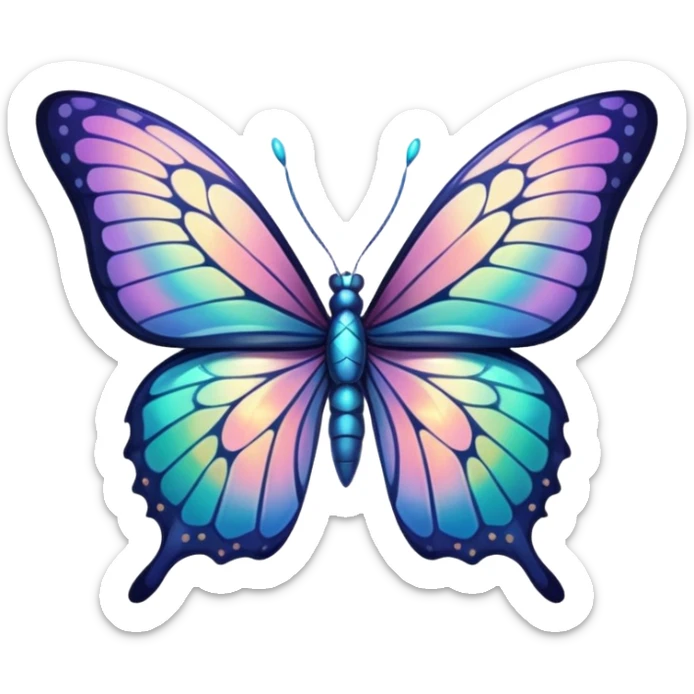 Holographic butterfly sticker