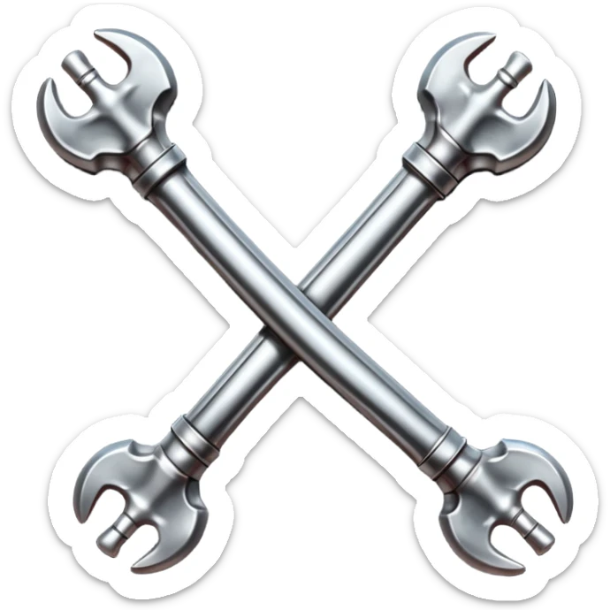 Emoji-style metallic bones with traces of blood, steel texture, dark dramatic tone, clean background sticker