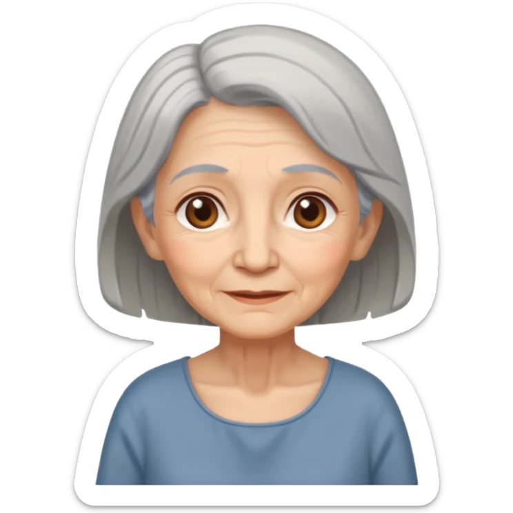 In medieval fairy tales, a kind and amiable grandmother who did not wear jewelry sticker