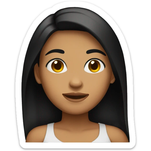 a kind of tan girl w black straight hair sticker