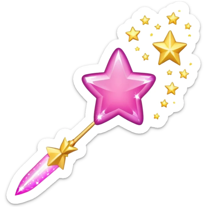 shooting star with a pink heart instead of a star at the end of a wand emoji sticker