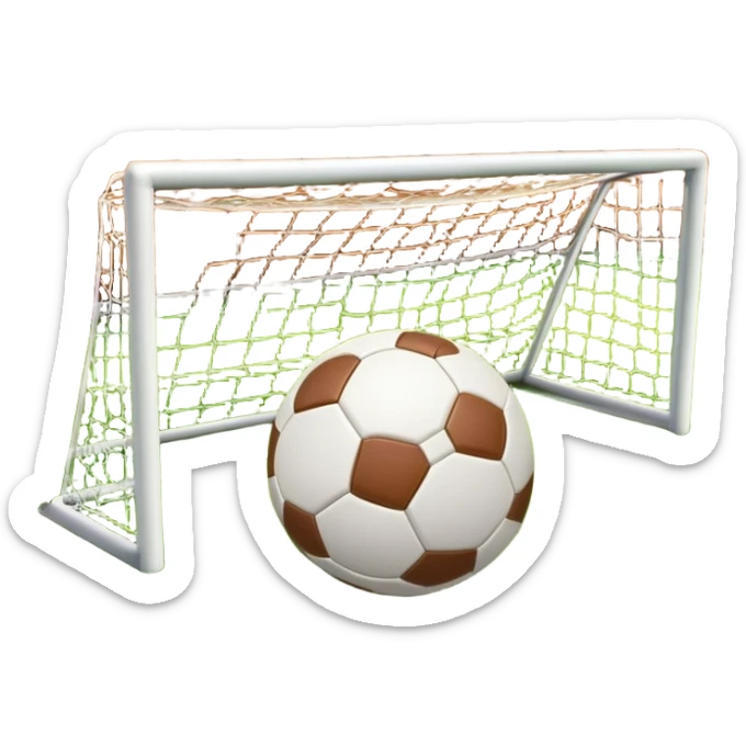 Europian Football. A football resting on the grass of a soccer field, with goalposts and field markings in the background. The scene highlights the ball's position at the center of the action, emphasizing the competitive atmosphere and readiness for play. sticker
