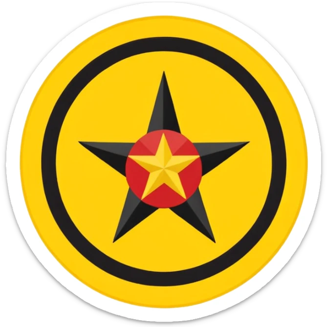 Turkish club Eskişehirspor logo with yellow, black thin stripes and three stars sticker