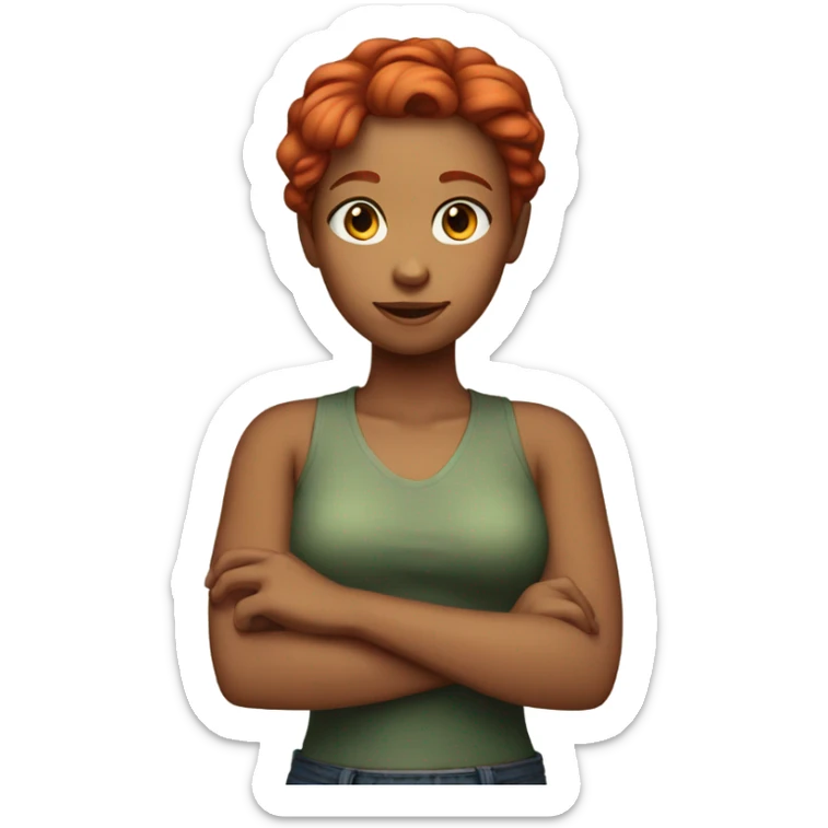 Girl with red hair and skin is fair, she is 25 years  sticker