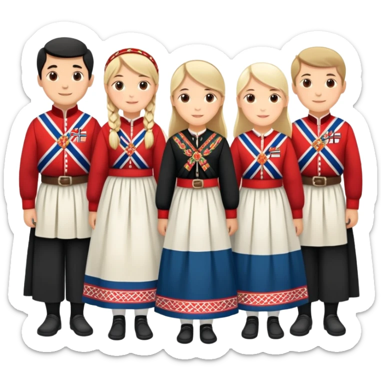 norway 17th of may national day celebration people in traditional bunad sticker