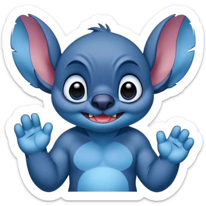 Crée un stitch fesant un doigt d'honneur  sticker