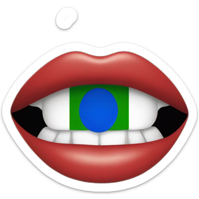 tongue out of mouth in italian flag colours sticker