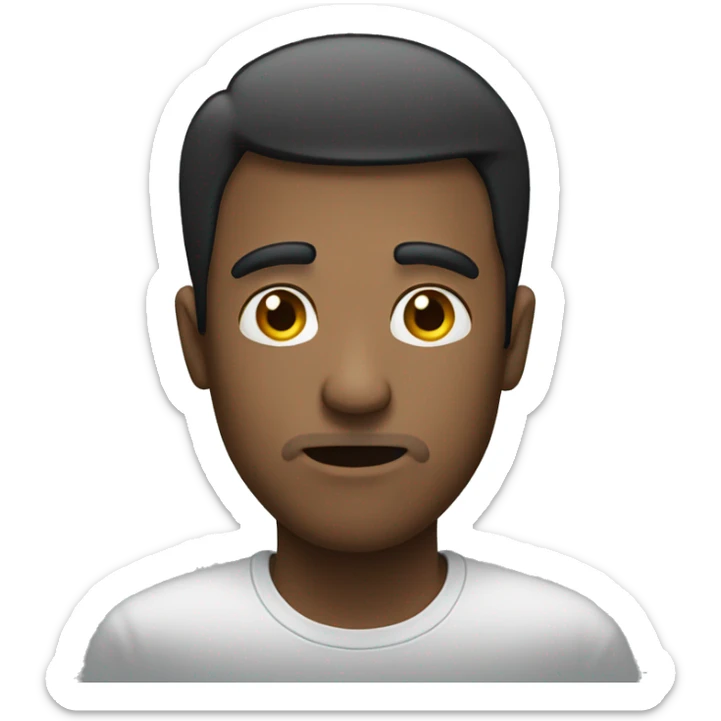 Straight face emoji thats transparent mixed with slight frown emoji mixed with fog emoji sticker