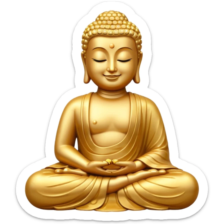 Buddha statue emoji modeled off the meditate emoji but Buddha themed sticker