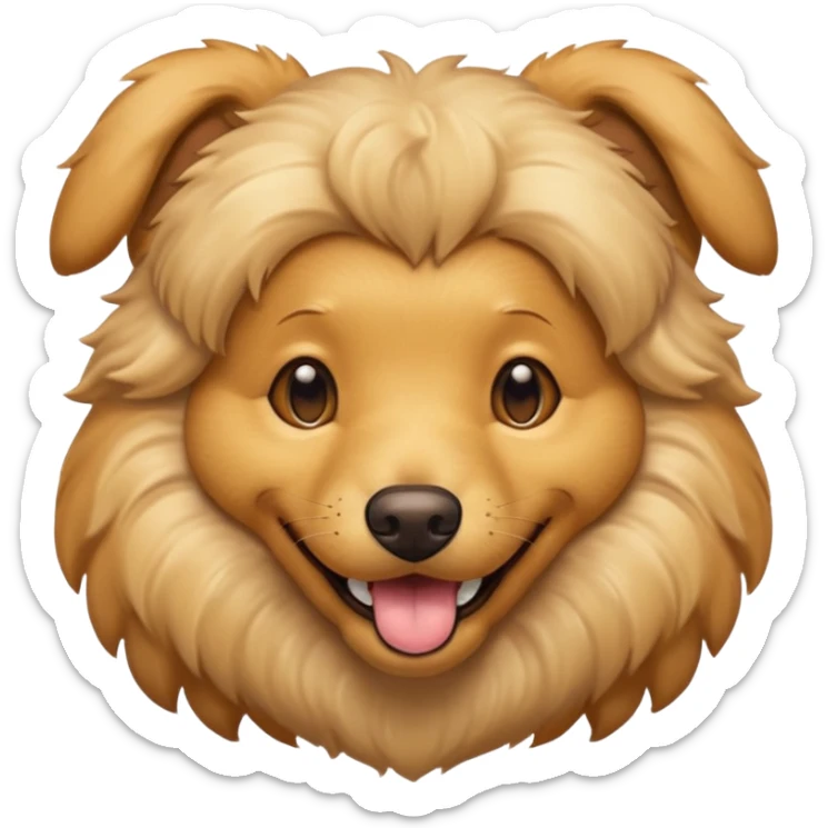 portrait of a golden dog, smiling with closed mouth, no tongue showing sticker