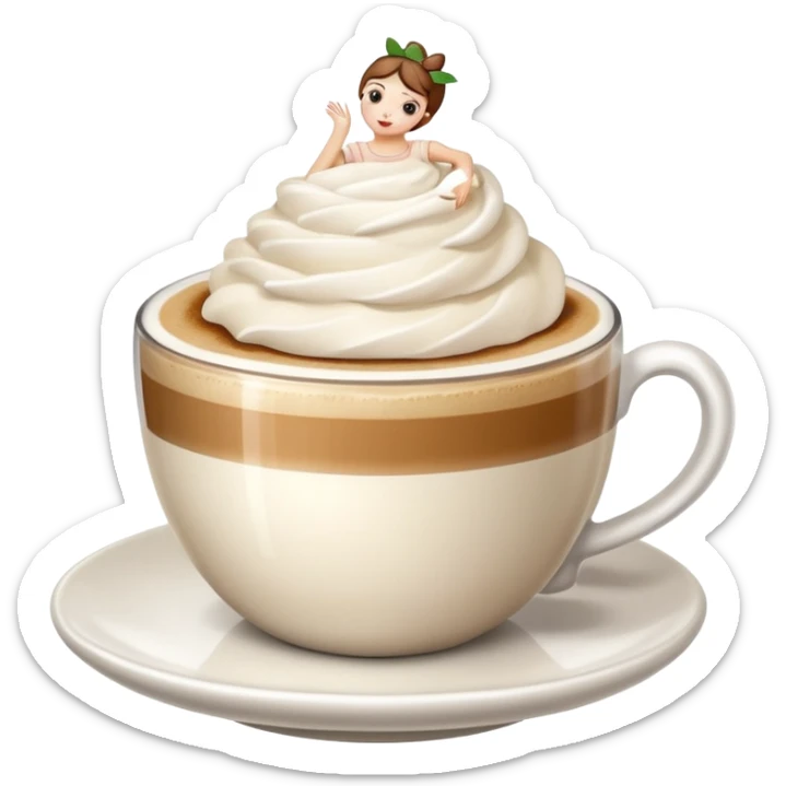 create a chup of capuccino in a ballerina fresa sticker